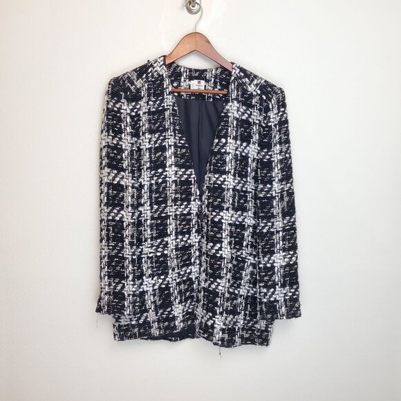 Vintage Ungaro ter black and white plaid boucle blazer - Picture 1 of 9